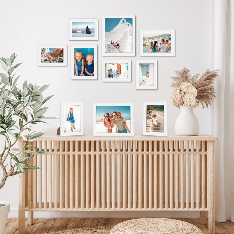 Americanflat Set of 10 Picture Frames with Shatter-Resistant Glass - Gallery Wall Frame Set with Two 8x10, Four 5x7 and Four 4x6 Frames - Signature Collection - White - Image 4